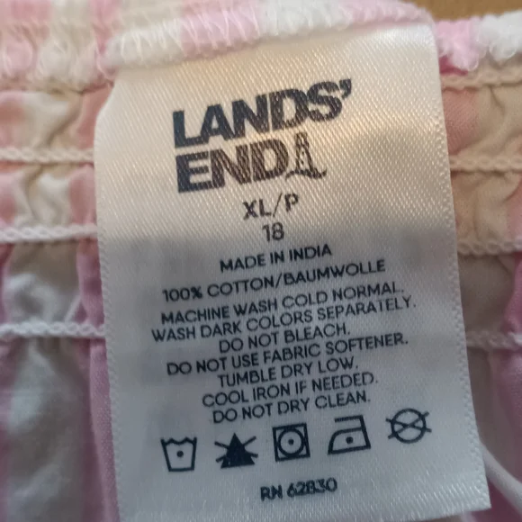 Lands' End Pink and White Striped tank top  XL - Picture 6 of 6